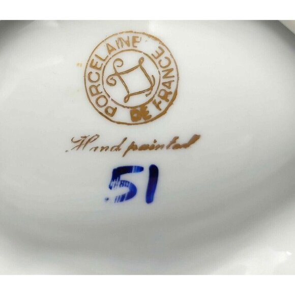 Limoges France Hand Painted Candy or Nut Serving Dish With 2 Mint Trays Vintage - Picture 7 of 16